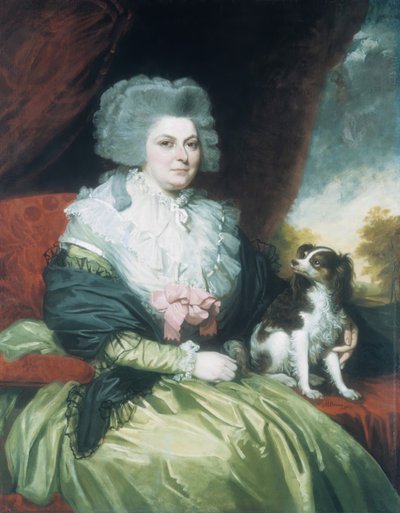 犬を持つ女性、1786年。 作： Mather Brown