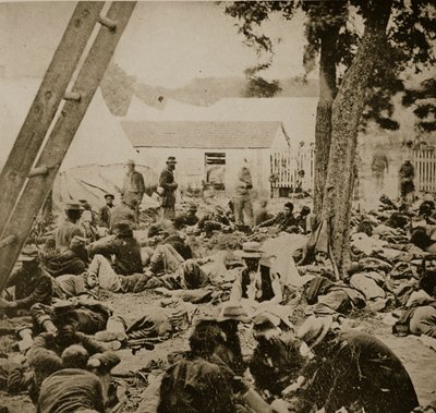 1862年6月29日、サベージの駅での野戦病院の様子 作： Mathew B. Brady