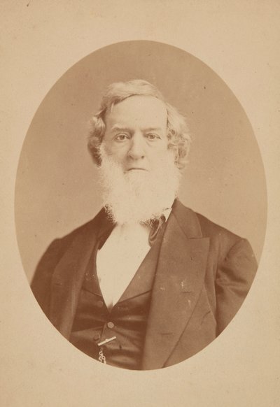 ギデオン・ウェルズのキャビネットカード（1860-1878年）。 作： Mathew Brady
