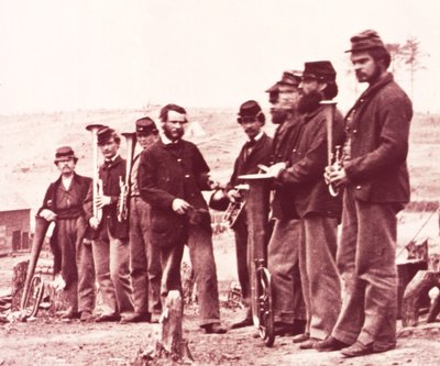 連邦軍のバンドマン（モノクロ写真 作： Mathew Brady