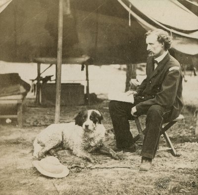 カスター将軍（1839-76）彼の本部、1864年頃 作： Mathew B. Brady