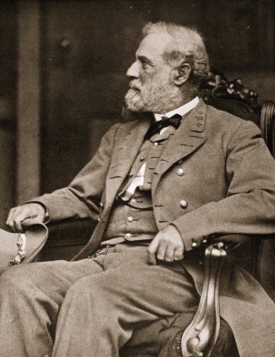 1865年、リッチモンドの彼の家に座っているロバートE.リー将軍 作： Mathew B. Brady
