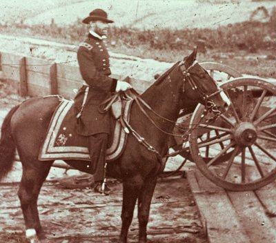 ウィリアム・T・シャーマン将軍（1820-91）、ジョージア州アトランタにて（モノクロ写真 作： Mathew Brady