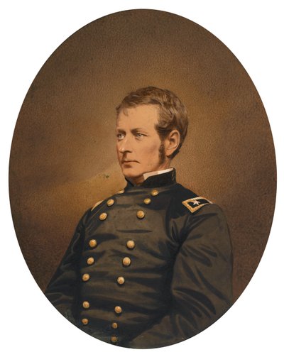 ジョセフフッカー少将、1863年（色を塗った塩紙の印刷物） 作： Mathew B. Brady