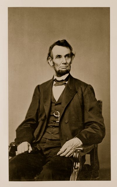 アブラハムリンカーンの肖像（1809-65）（bw写真） 作： Mathew B. Brady