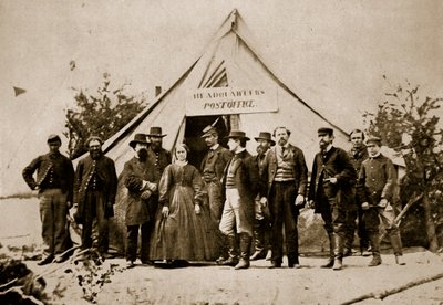 ポトマック陸軍本部の郵便局、1861-65 作： Mathew B. Brady
