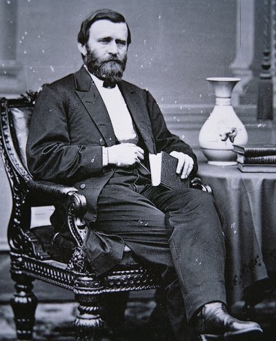 ユリシーズ・シンプソン・グラント（1822-85）（モノクロ写真 作： Mathew Brady