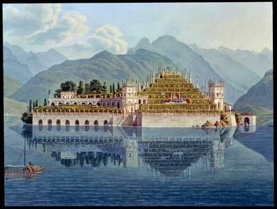 イタリア、マッジョーレ湖、イゾラベッラの段々畑、1819年 作： Mathias Gabriel Lory