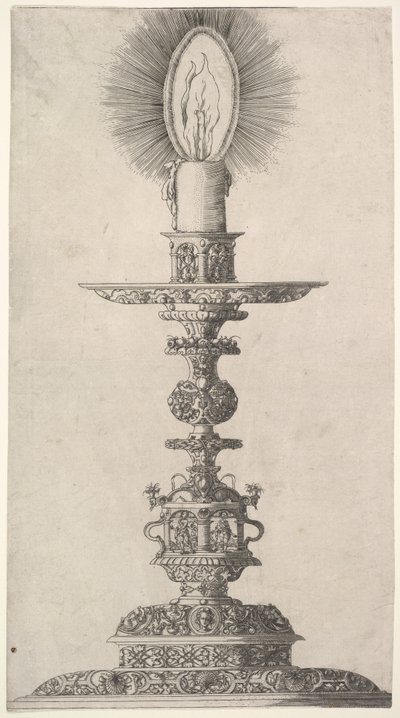 灯りをともした燭台 「Insigne Ac Plane Novum Opus Cratero graphicum, Ein n..., 1551」より。 作： Mathias Zundt