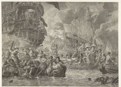 メドウェイに対するオランダの襲撃とロイヤル チャールズ号の捕獲、1667 年 作： Mathias de Sallieth