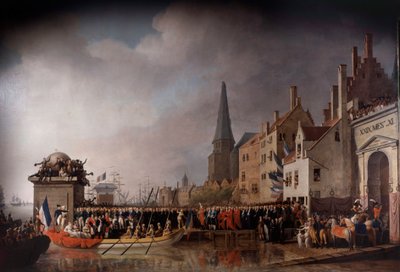 ナポレオン・ボナパルト（1769-1821）とジョセフィーヌ・ドゥ・ボーアルネ（1763-1814）のアントワープでの入場 1803年7月18日 画：Mathieu Ignace Van Bree（1773-1839) 作： Mathieu Ignace van Bree