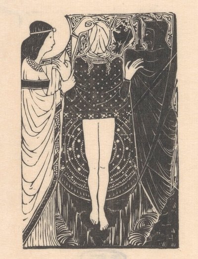 2 人の人物の間に目隠しをされた女性 作： Mathieu Lauweriks