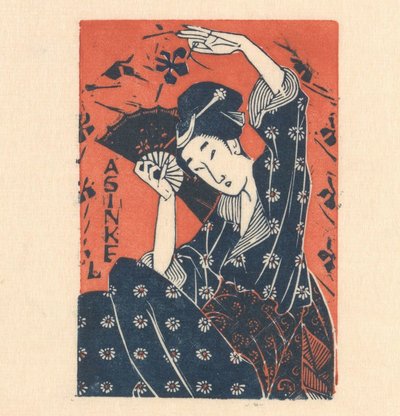 A. Sinkel による日本人女性との広告カード 作： Mathieu Lauweriks