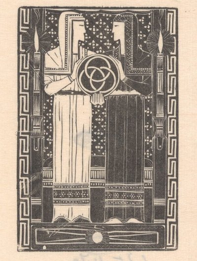 リング付きの円を持つ 2 つの図 時代の精神（原題） 12枚の木版画（連載タイトル） 作： Mathieu Lauweriks