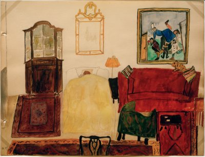 リビングルームで眠るMathilde Beckmann 作： Mathilde Beckmann