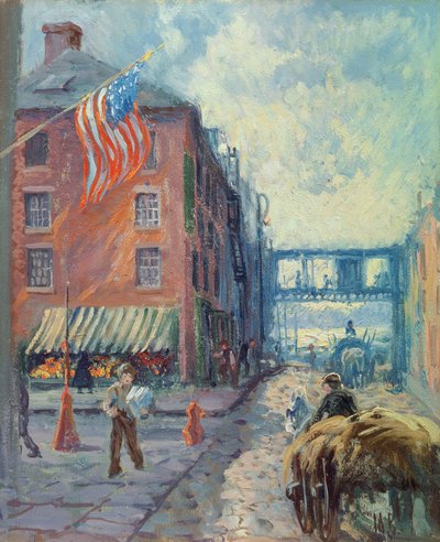 ヴァンウィックファミリーハウス、ニューヨーク市、1923年頃（アーティストボードに油彩） 作： Matilde Browne