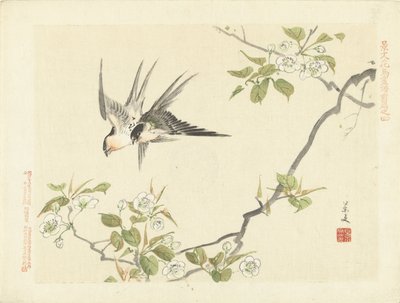 2羽のツバメ 景文の花鳥画 前編（連載タイトル） 景文課長画風全ペン 作： Matsumura Keibun