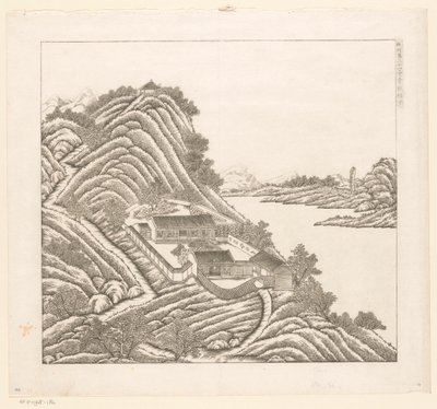 中国承徳 (Jehol) のインペリアル サマー パレスの一部のビュー 作： Matteo Ripa