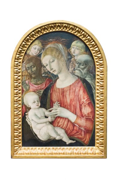 天使と聖母子、洗礼者聖ヨハネと聖ヒエロニムス 作： Matteo di (c.1430 95) Giovanni