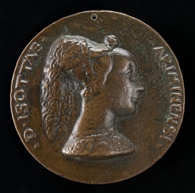 Isotta degli Atti、1432-1433-1474、1446 年に愛人、1453 年以降は Sigismondo Malatesta の妻 [obv 作： Matteo di Andrea de Pasti