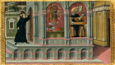 聖アウグスティヌスが見た聖人ジェロームと洗礼者ヨハネ 作： Matteo di Giovanni