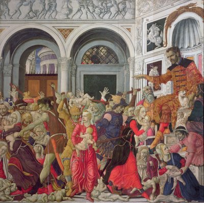 イノセントの虐殺（パネルに油彩） 作： Matteo di Giovanni di Bartolo