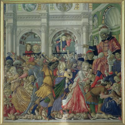 イノセントの虐殺、1482年（パネル上のテンペラ） 作： Matteo di Giovanni di Bartolo