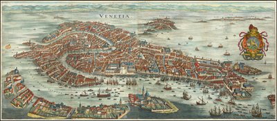 1636年、マテウス・メリアンによるヴェネツィア鳥瞰図 作： マテウス・メリアン