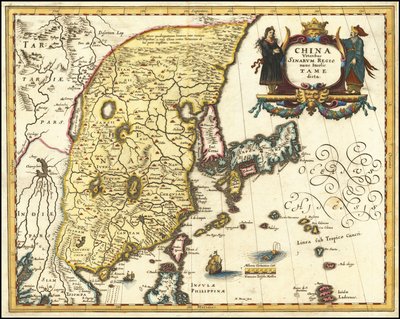 1636年、マテウス・メリアンによる中国、日本、朝鮮の地図 作： マテウス・メリアン