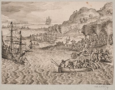 底なしの島へのオランダ人の上陸について 作： Matthäus Merian d.Æ.