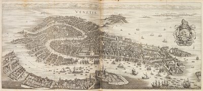 ヴェネツィアのパノラマ。 Johann Ludwig Gottfried 著 Newe Archontologia cosmica より、1646 年。 作： Matthaus the Elder Merian