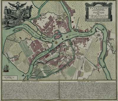 サンクトペテルブルクの地図、1744 年 作： Matthaeus Seutter