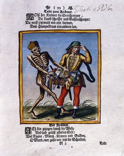 死と行商人、1710年頃 作： Matthaus Merian