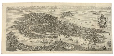 ヴェネツィアの折りたたみ式パノラマ、1688年、1700年頃に印刷 作： Matthaus Merian