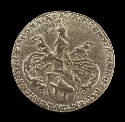紋章の盾、紋章とマントリング［逆］、1529年 作： Matthes Gebel