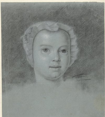白い帽子の少女の頭 作： Mattheus Verheyden