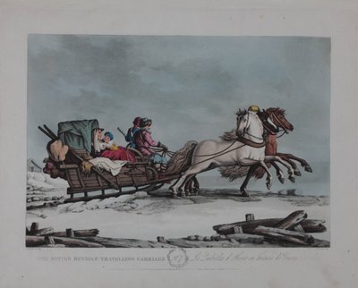 冬のロシア旅行キャリッジ、1810年代 作： Matthew Dubourg