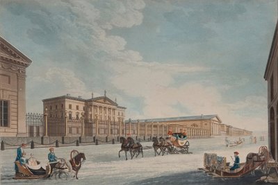 帝国銀行とサンクトペテルブルクの店の眺め、1815 作： Matthew Dubourg