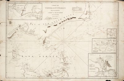 マシュー・フリンダースによるバス海峡図 作： Matthew Flinders