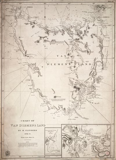 ヴァン・ディーメンス・ランド図、シートVI 作： Matthew Flinders