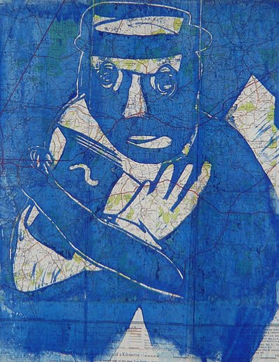 イングランドを去る、2004年（リノプリント） 作： Matthew Hilton
