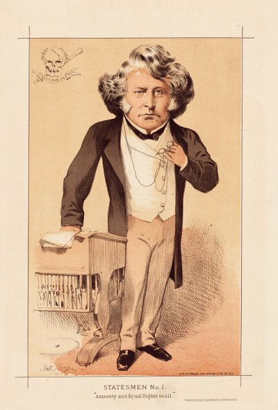 Statesman No 1, Amnesty and Equal Rights to All, pub.1871年（カラーリトグラフ版 作： マシュー 