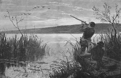 サラトガ湖でのダックシューティング、1973年、1883年 作： Matthew Somerville Morgan
