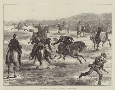 Woolwich-CommonでPolo（Hockey on Horseback）をプレイする役員 作： Matthew White Ridley
