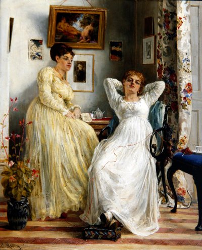 姉妹」1876年頃（油彩・キャンバス） 作： Matthew White Ridley