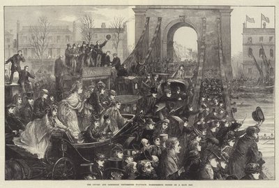 オックスフォード大学とケンブリッジ大学ボートレース、ハマースミスブリッジのレースの日 作： Matthew White Ridley