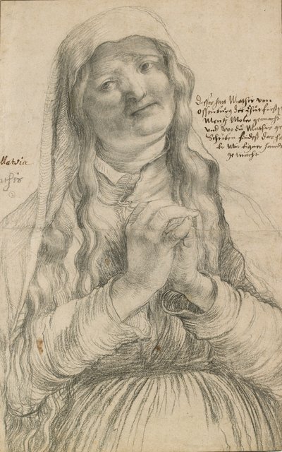 手を組んだ年配の女性、16世紀初頭 作： Matthias Gruenewald