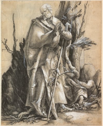 ひげを生やした聖者と杖、c。 1516 作： Matthias Grünewald