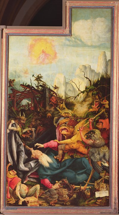 聖アンソニーの誘惑、イゼンハイムの祭壇画、1512〜16年 作： Matthias Grünewald