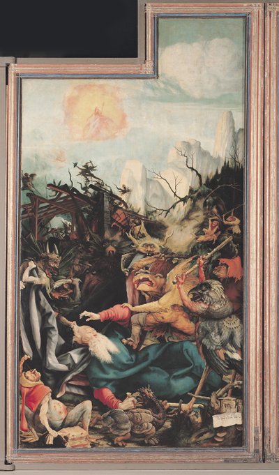 イゼンハイムの祭壇画。右翼：聖アントニウスの誘惑 作： Matthias Grünewald